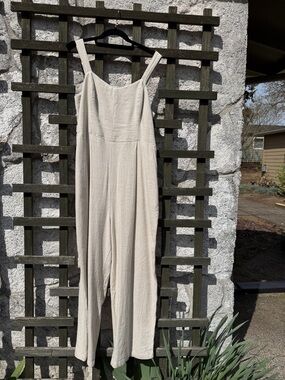 Old Navy, jumpsuit, fit & flare, linen blend, natural,  size L